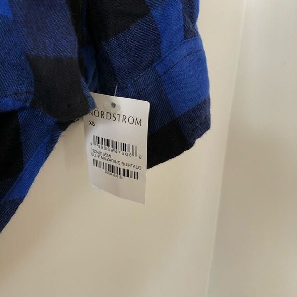 Nwt- Treasure and Bond Buffalo Blue Plaid Flannel - Picture 5 of 6